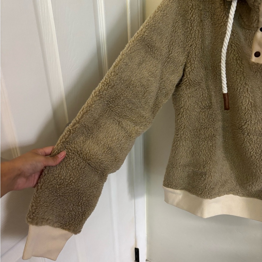 NWT Wanakome Women’s XXL Brown Sherpa Hoodie Sweatshirt Teddy - Picture 6 of 8